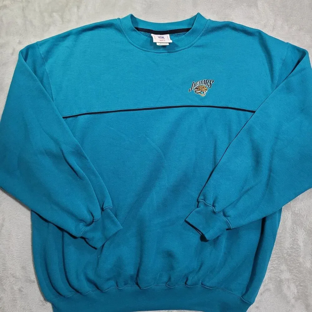 VTG Jacksonville Jaguars Sweatshirt Mens XL Blue NFL Football Crewneck Pullover